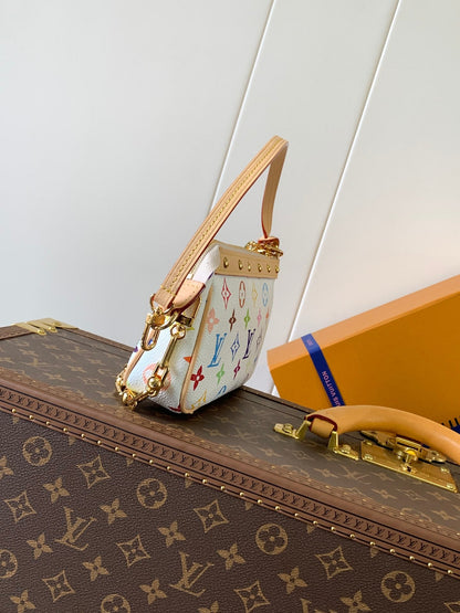 POCHETTE ACCESSOIRES BAG 22 IN MULTICOLOR MONOGRAM CANVAS AND COWHIDE
