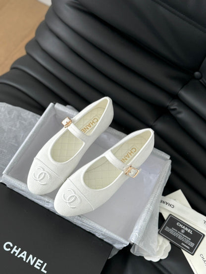 MARY JANE SHOES WHITE CORDUROY TWILL FABRIC