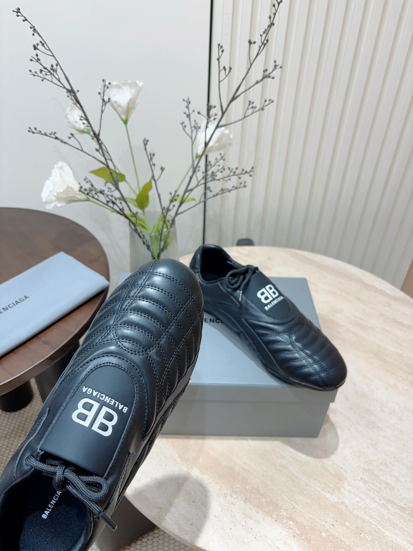 SOCCER SNEAKER IN BLACK QUILTED LAMBSKIN