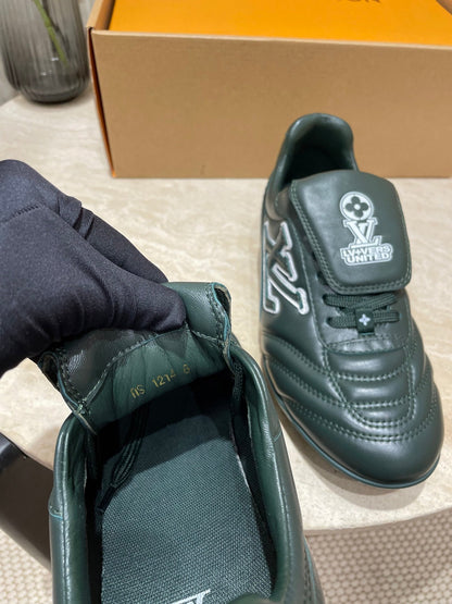 FOOTPRINT SOCCER SNEAKER IN FOREST GREEN CALFSKIN