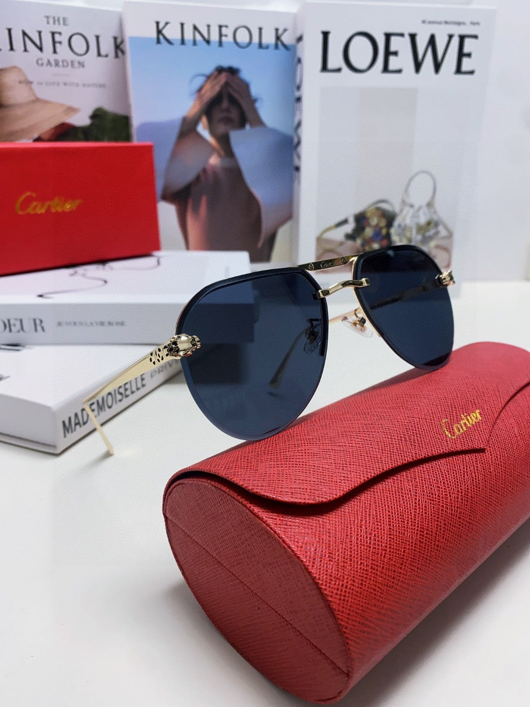 PANTHÈRE AVIATOR FRAME SUNGLASSES 562065 IN METAL