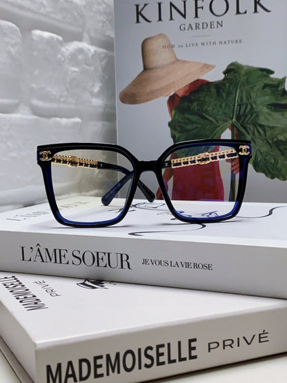 SQUARE SUNGLASSES 632882 IN BLACK ACETATE CLEAR LENSES