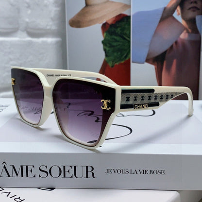 SQUARE SUNGLASSES 632696 IN WHITE ACETATE