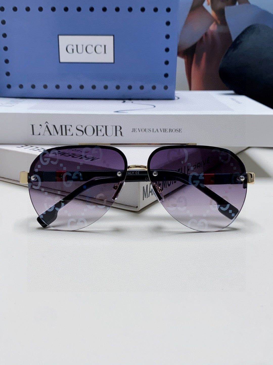 AVIATOR FRAME SUNGLASSES 570223 IN METAL