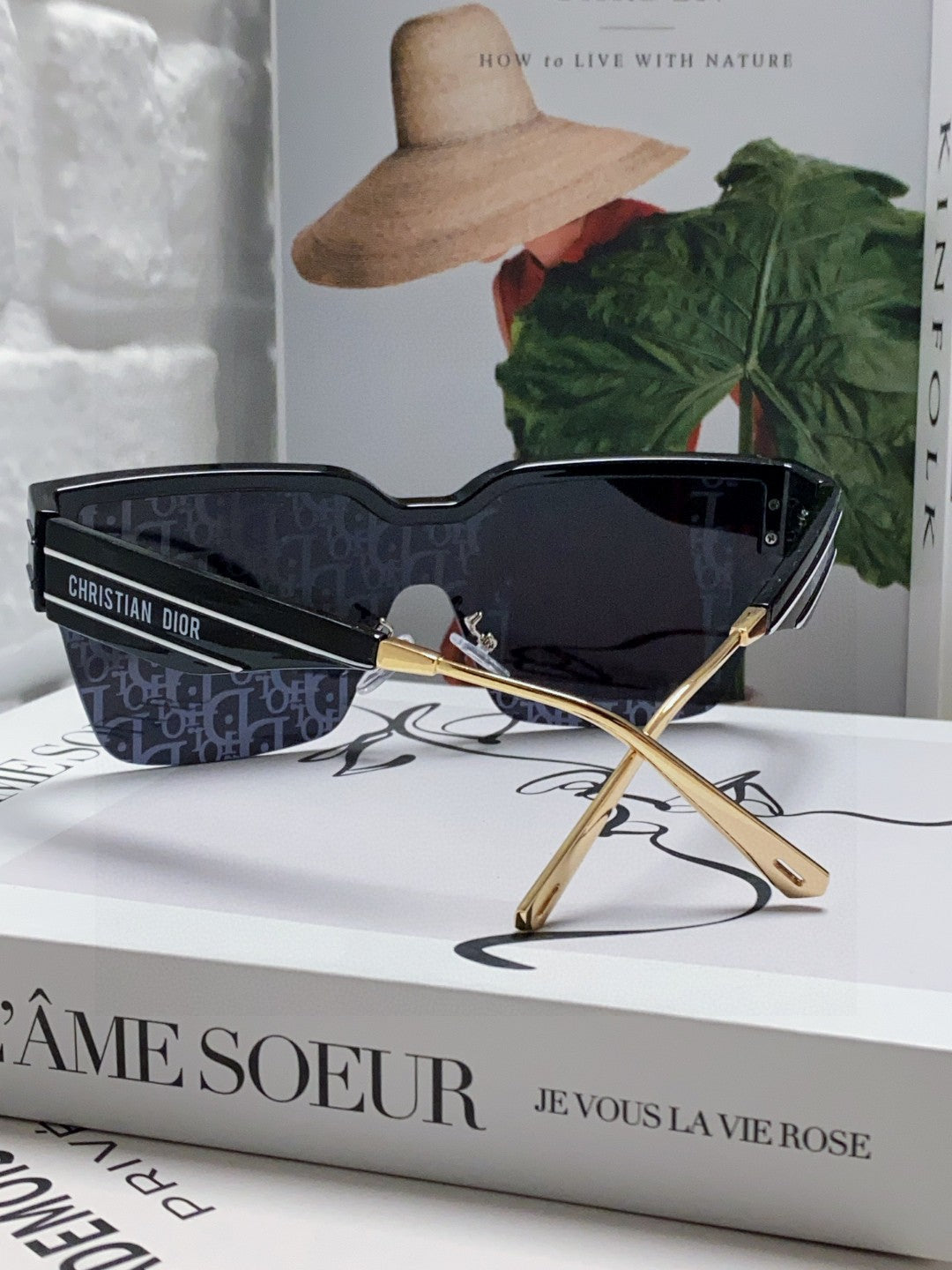OBLIQUE SUNGLASS 571598 IN BLACK ACETATE