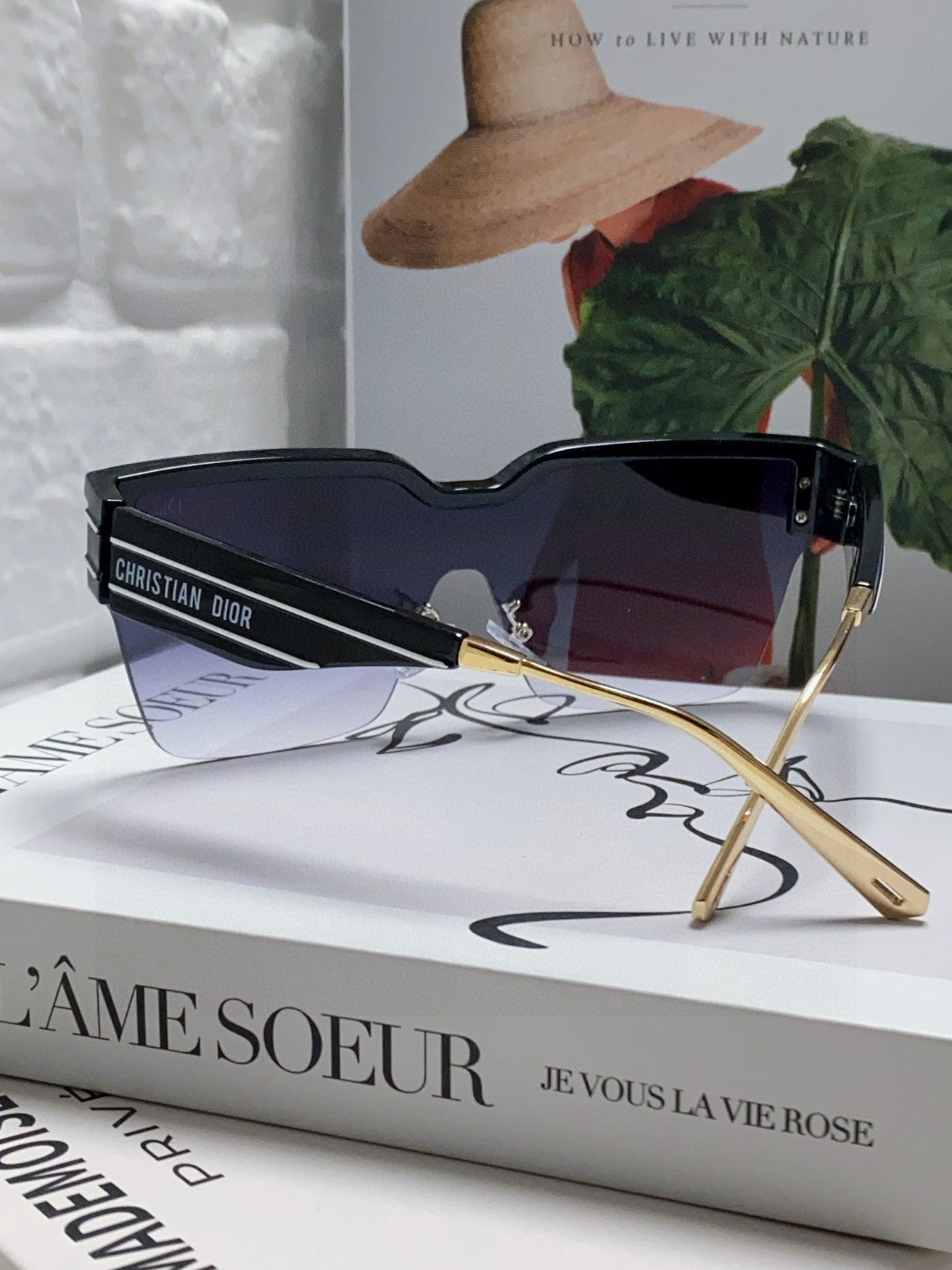 OBLIQUE SUNGLASS 571601 IN BLACK METAL
