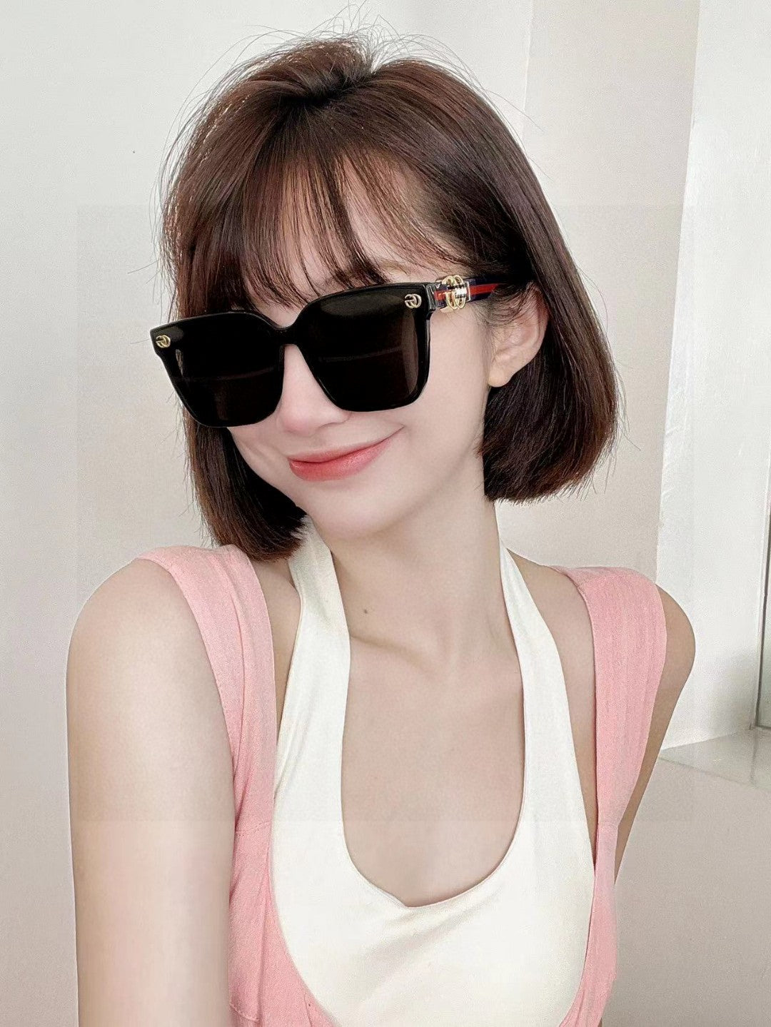 EMBOSSED LOGO BUTTERFLY FRAME SUNGLASSES 576876 IN ACETATE