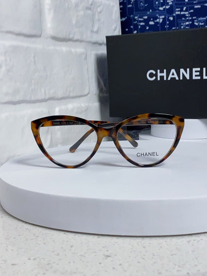 CAT EYE SUNGLASSES CH3393 IN HAVANA ACETATE CLEAR LENSES