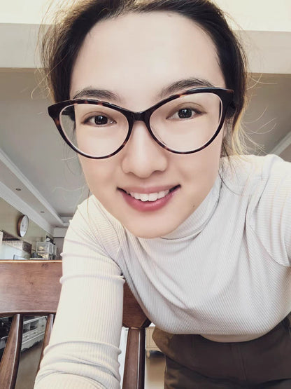 CAT EYE SUNGLASSES CH3393 IN HAVANA ACETATE CLEAR LENSES