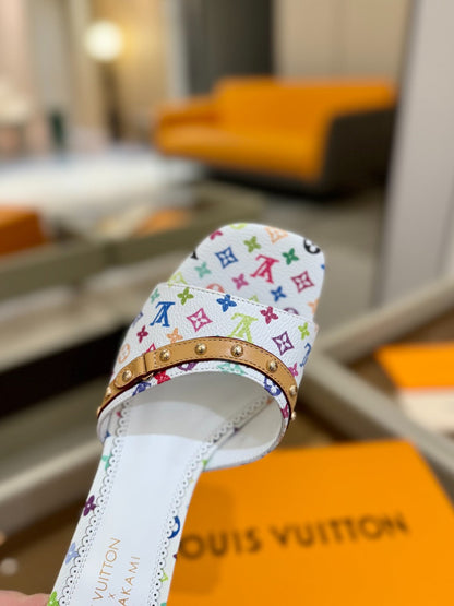 LV X TM 6AM HIGH 4 CM MULE IN WHITE MONOGRAM CALFSKIN