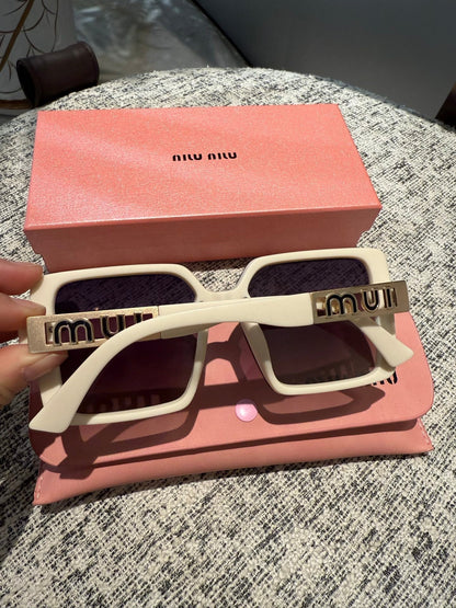 LOGO SQUARE SUNGLASSES 512015 IN WHITE ACETATE