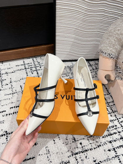 HIGH HEEL 4 CM PUMP IN WHITE CALFSKIN