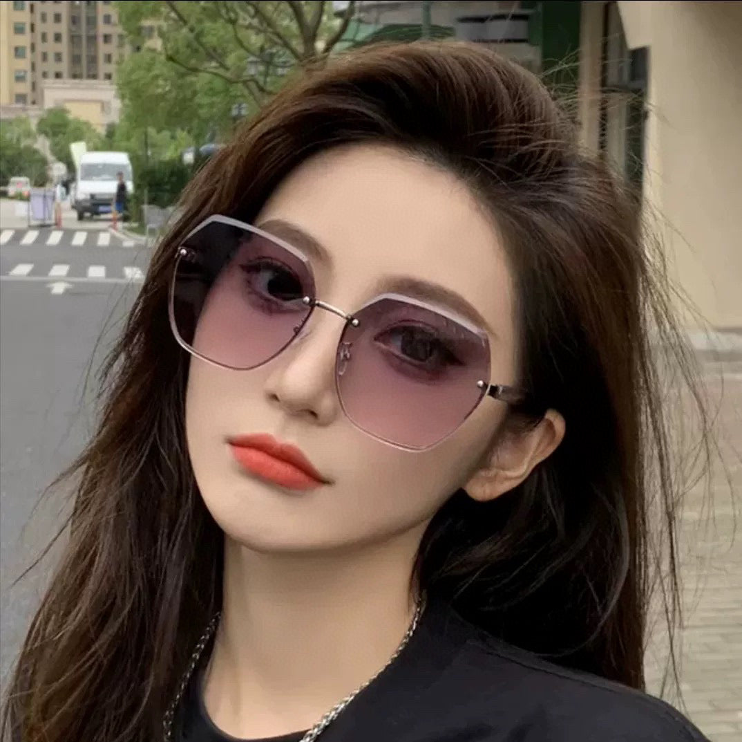 RECTANGULAR FRAME SUNGLASSES G0638 IN METAL AND ACETATE