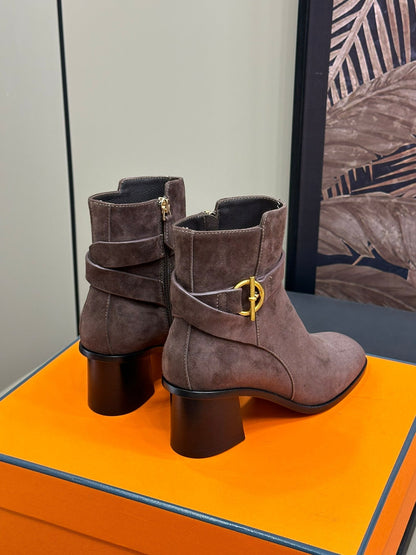 JILL 60 ANKLE BOOT IN BRUNETTE BROWN SUEDE