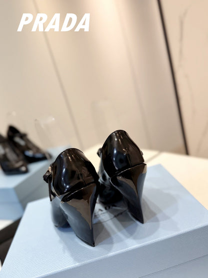 PRA BRUSHED PUMPS BLACK LAMBSKIN