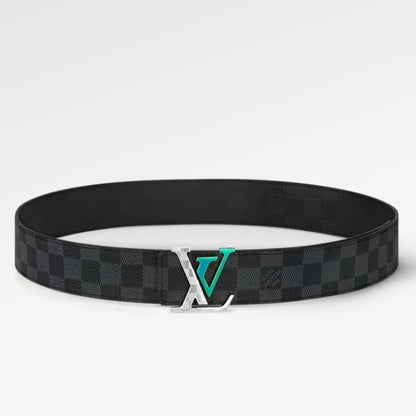 LV LARGE 40MM PYRAMIDE BELT BLACK DAMIER MONOGRAM CALFSKIN METAL HARDWARE