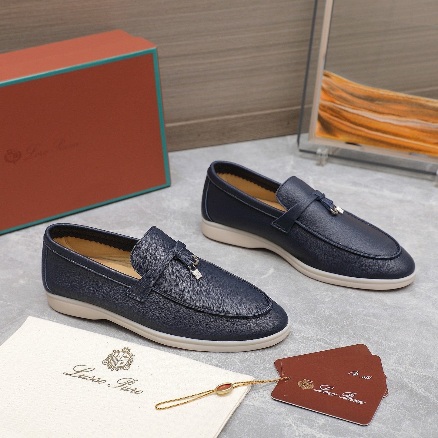 LP SUMMER CHARMS WALK LOAFERS BLACK LAMBSKIN