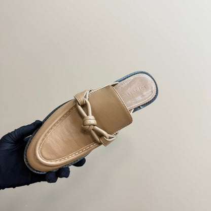 ASTAIRE MULE IN LIGHT BROWN CALFSKIN
