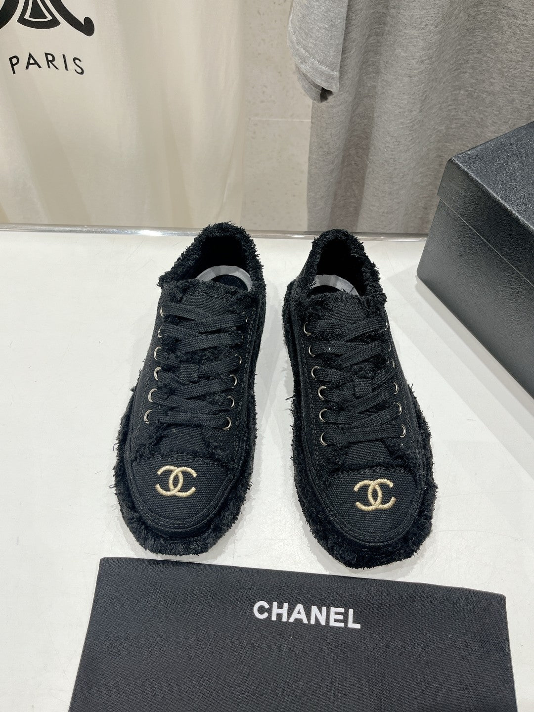 CC SNEAKER BLACK DENIM FABRIC