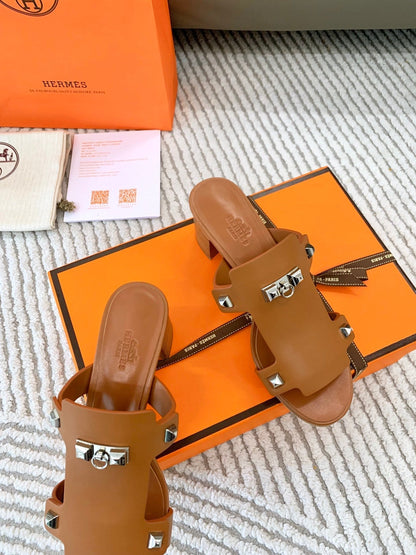 INVINCIBLE 50 SANDAL IN BRONZE BROWN CALFSKIN