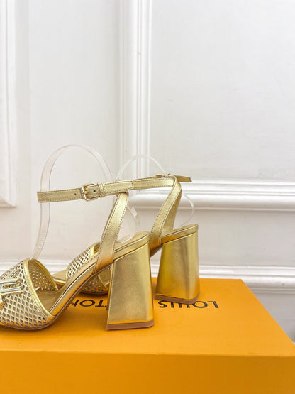LV WOMEN HIGH SANDAL IN GOLDEN CALFSKIN